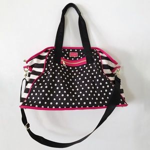 Betsey Johnson Polka Dot/Striped Weekender